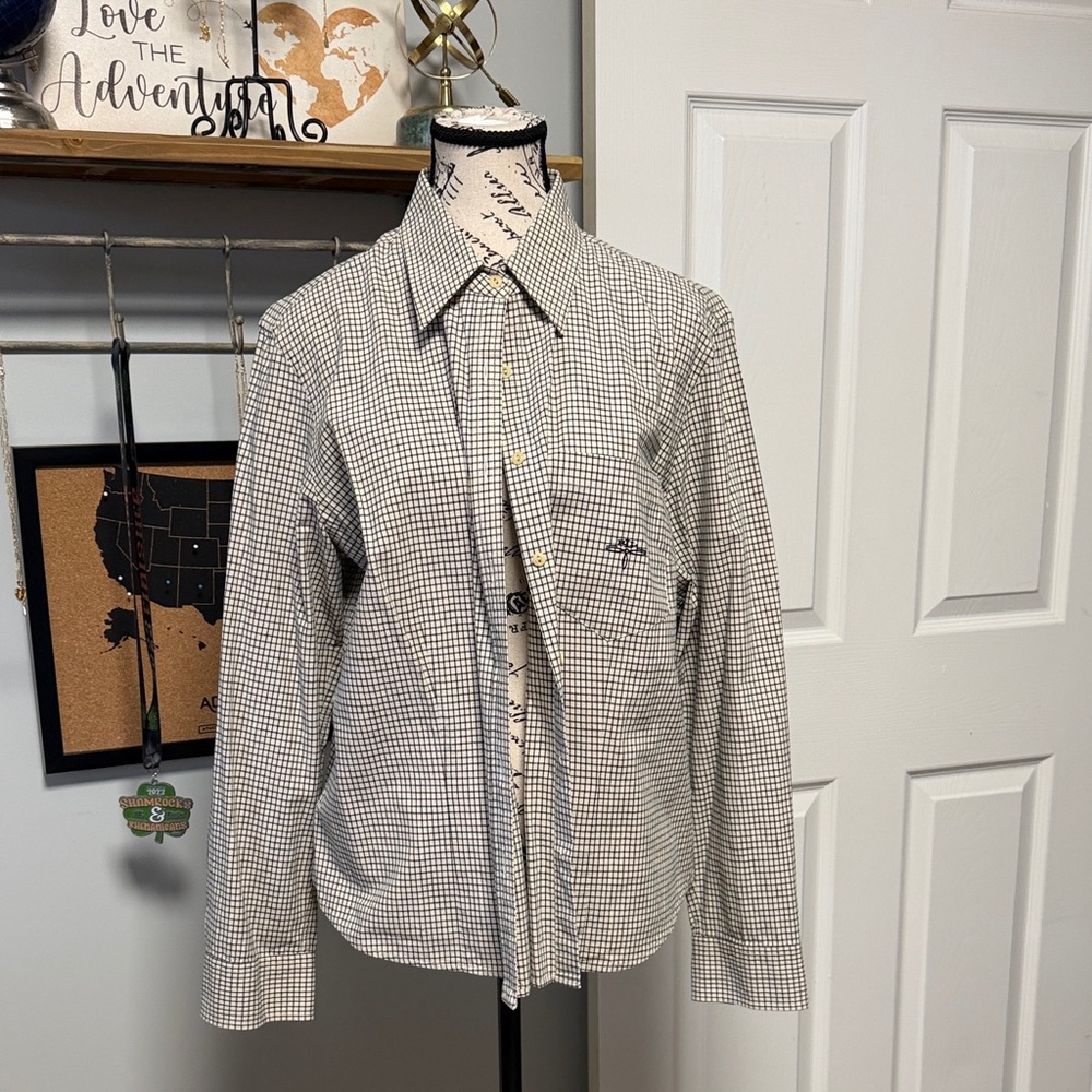 Ralph Lauren Women’s Black and White Checkered Shirt like new